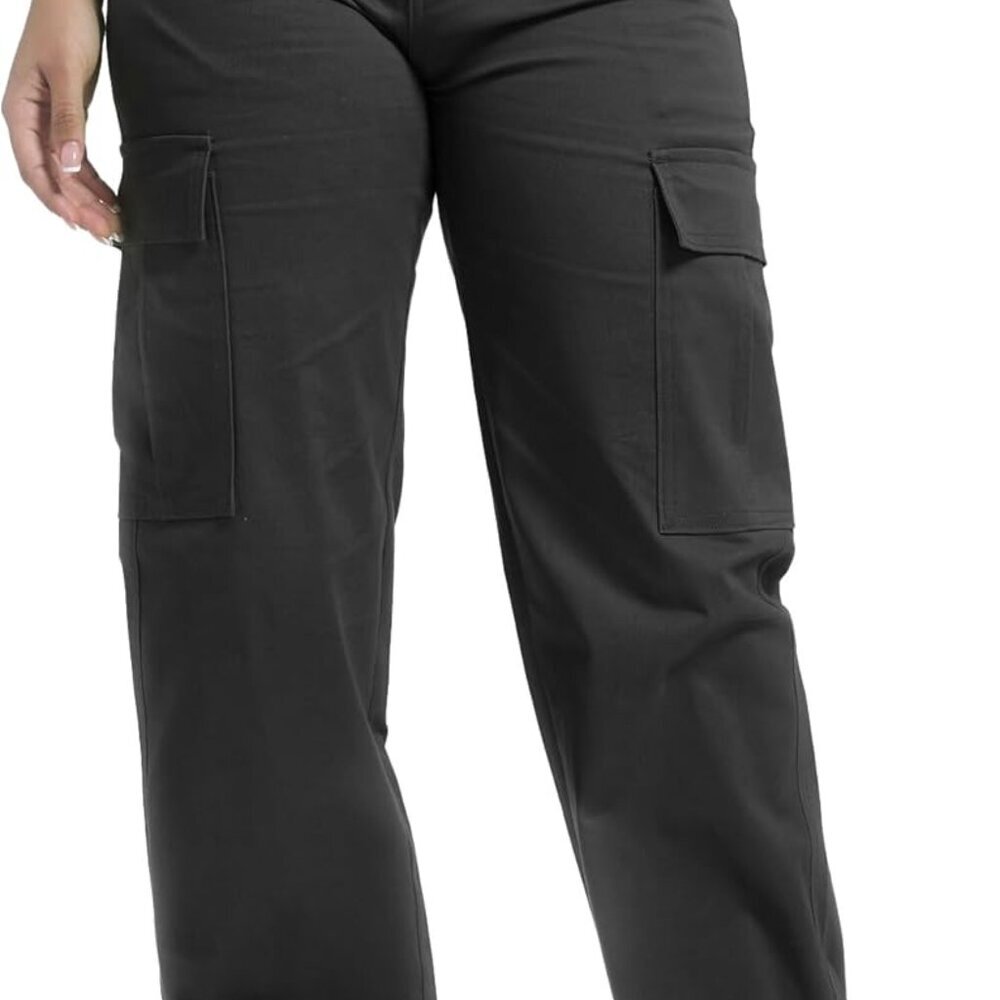 Women's Baggy Cargo Pants Relaxed Fit Casual Cotton Hiking Pants With 6 Pockets